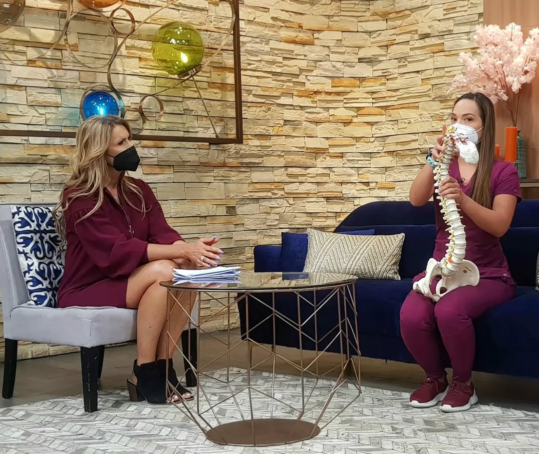 Laura Lizano on TV interview about physical therapy